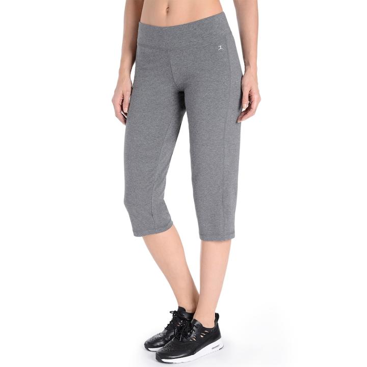 Women's Danskin High-waist Yoga Capris, Size: Small, Grey