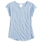 Girls 7-16 So&reg; Easy Coverstitch Performance Tee, Size: 12, Light Blue