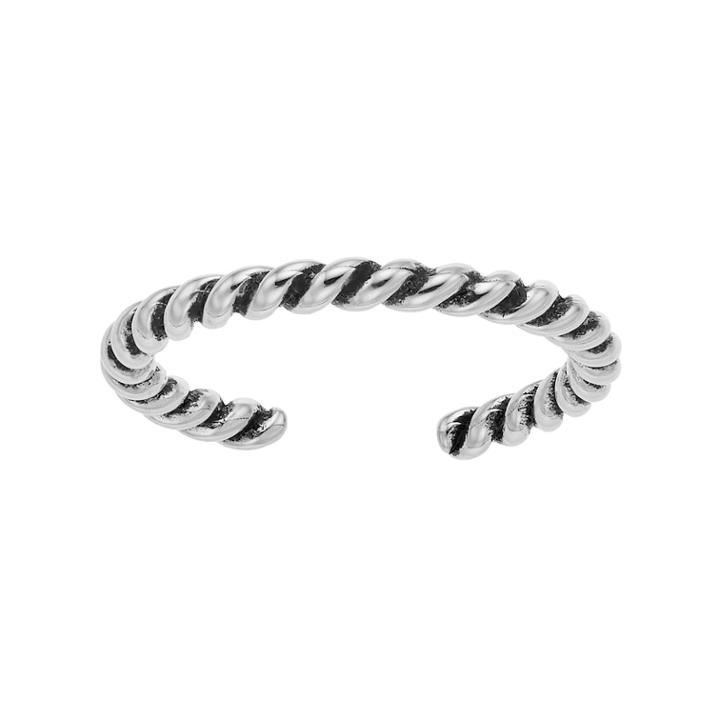 Sterling Summer Antiqued Rope Toe Ring, Women's, Silver