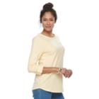 Women's Croft & Barrow® Roll-tab Pique Top, Size: Xl, Gold