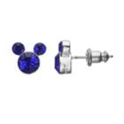 Disney's Mickey Mouse Crystal Birthstone Stud Earrings, Women's, Blue