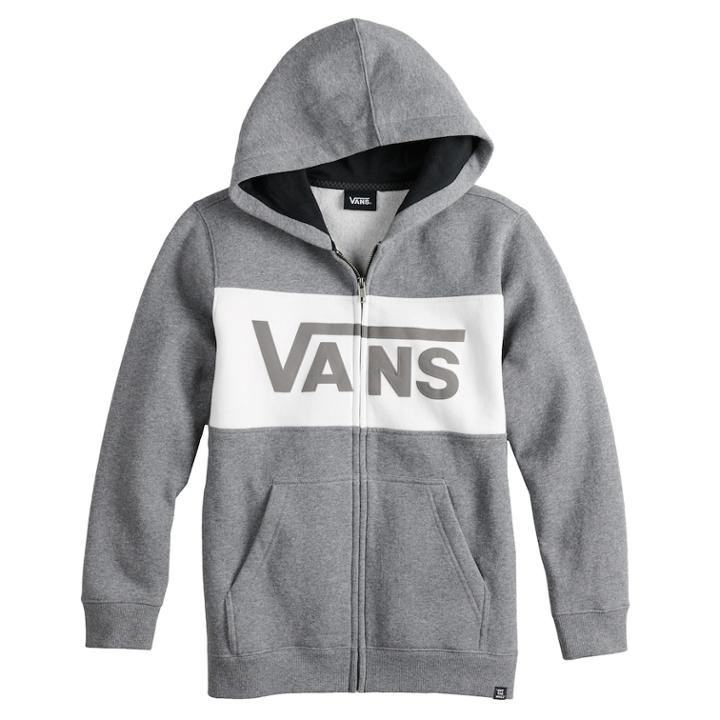 Boys 8-20 Vans Full-zip Hoodie, Size: Medium, Dark Grey