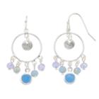 Lc Lauren Conrad Blue Bead Nickel Free Hoop Drop Earrings, Women's