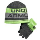 Boys 4-20 Under Armour Beanie & Gloves Set, Grey (charcoal)