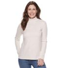 Women's Croft & Barrow&reg; Essential Mockneck Top, Size: Large, Lt Beige