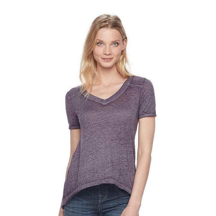 Women's Rock & Republic&reg; Burnout Boyfriend Tee, Size: Xl, Med Blue