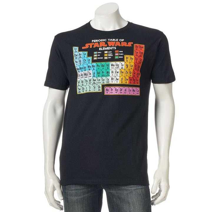 Men's Star Wars Periodic Table Tee, Size: Small, Black