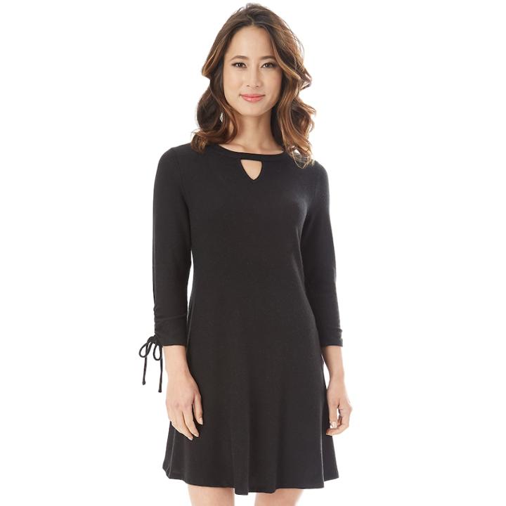 Juniors' Iz Byer Ruched Cutout Sweaterdress, Teens, Size: Xs, Black