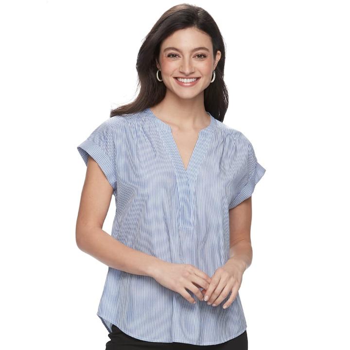 Women's Apt. 9&reg; Dolman Crepe Blouse, Size: Medium, Med Blue