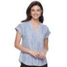 Women's Apt. 9&reg; Dolman Crepe Blouse, Size: Medium, Med Blue