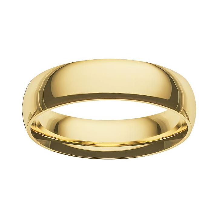 Cherish Always 14k Gold-over-stainless Steel Wedding Band - Men, Size: 9.50, Grey