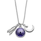 Charming Inspirations Rocket & Moon Charm Necklace, Women's, Purple