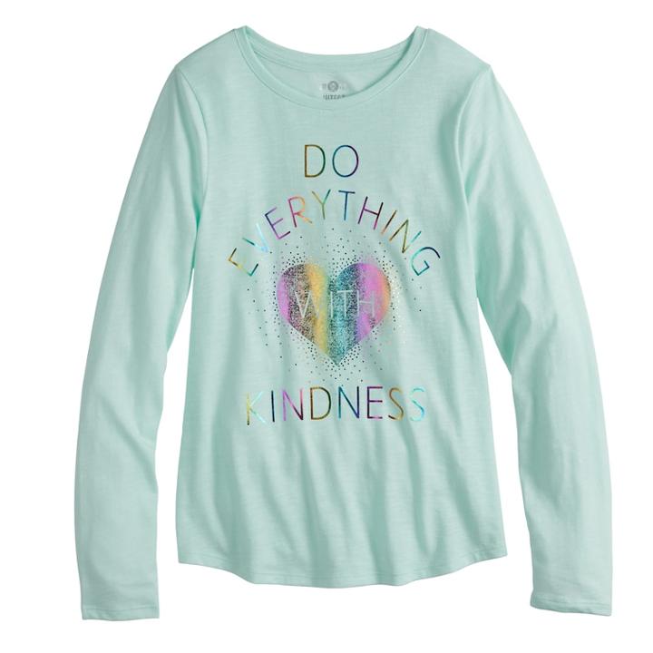 Girls 7-16 & Plus Size So&reg; Long Sleeve Graphic Tee, Size: 16, Turquoise/blue (turq/aqua)