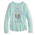 Girls 7-16 & Plus Size So&reg; Long Sleeve Graphic Tee, Size: 16, Turquoise/blue (turq/aqua)