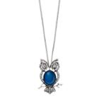 Mudd&reg; Long Mood Stone Owl Pendant Necklace, Women's, Silver