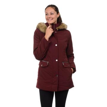 Women's Fleet Street Quilted Stadium Jacket, Size: Large, Red