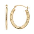 Kids' Taylor Grace 10k Gold Textured Oval Hoop Earrings, Teens