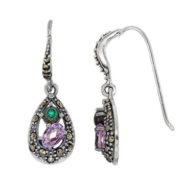 Tori Hill Sterling Silver Gemstone Teardrop Earrings, Women's, Multicolor