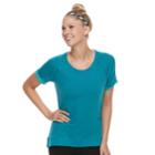 Women's Tek Gear&reg; Terry Short Sleeve Top, Size: Large, Turquoise/blue (turq/aqua)
