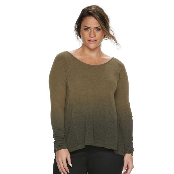 Plus Size Rock & Republic&reg; Crisscross-back Sweater, Women's, Size: 3xl, Green