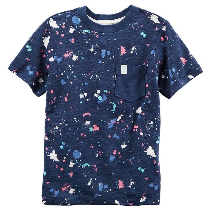 Boys 4-8 Carter's Short Sleeve Paint Splatter Pattern Pocket Tee, Boy's, Size: 6, Ovrfl Oth