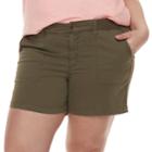 Plus Size Sonoma Goods For Life&trade; Comfort Waist Shorts, Women's, Size: 22 W, Green