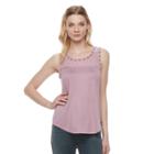 Women's Rock & Republic&reg; Mixed-media High-low Tank, Size: Xl, Med Purple