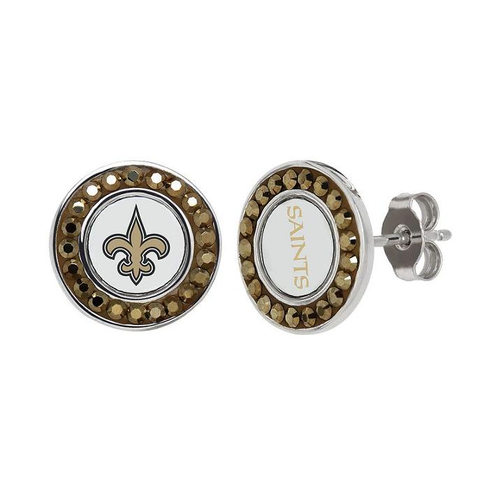 New Orleans Saints Crystal Team Logo Stud Earrings, Women's, Yellow
