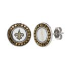New Orleans Saints Crystal Team Logo Stud Earrings, Women's, Yellow