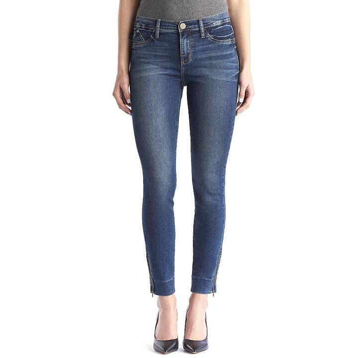 Women's Rock & Republic&reg; Kashmiere Zipper Ankle Jean Leggings, Size: 16 Avg/reg, Med Blue