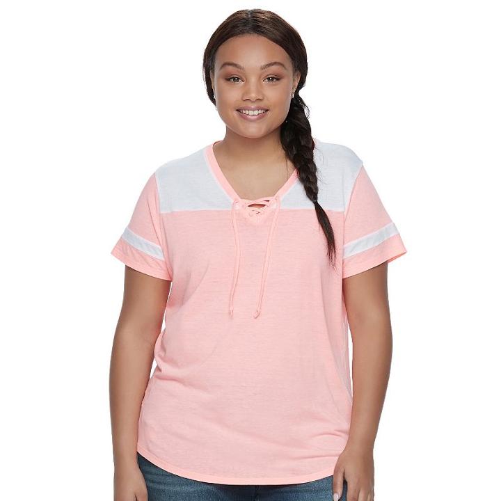 Juniors' Plus Size So&reg; Burnout Contrast Tee, Teens, Size: 1xl, Brt Orange