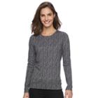 Women's Croft & Barrow&reg; Classic Crewneck Tee, Size: Large, Grey