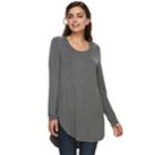 Women's Apt. 9&reg; Essential Tunic Tee, Size: Medium, Med Grey