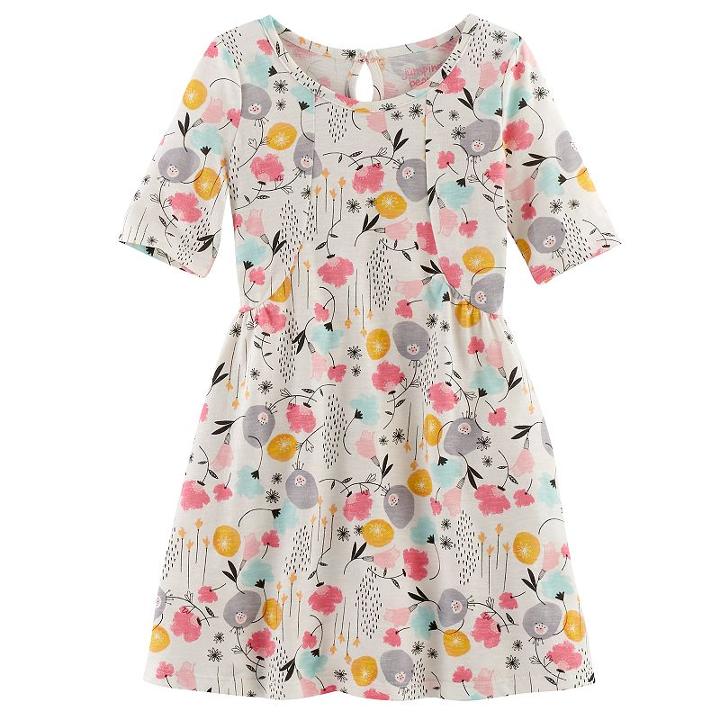 Girls 4-10 Jumping Beans&reg; Curved Seam Dress, Girl's, Size: 5, White Oth
