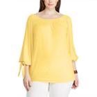 Plus Size Chaps Off-the-shoulder Top, Women's, Size: 3xl, Yellow