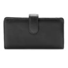 Buxton Hudson Pik-me-up Leather Checkbook Clutch Wallet, Women's, Black