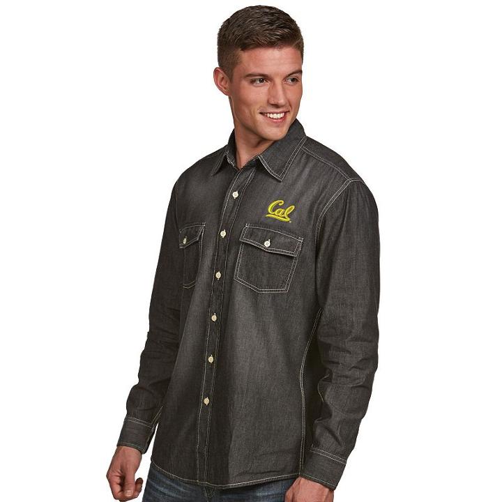 Men's Antigua Cal Golden Bears Chambray Shirt, Size: Large, Black