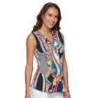 Women's Dana Buchman Pleated V-neck Tank, Size: Xs, Med Blue