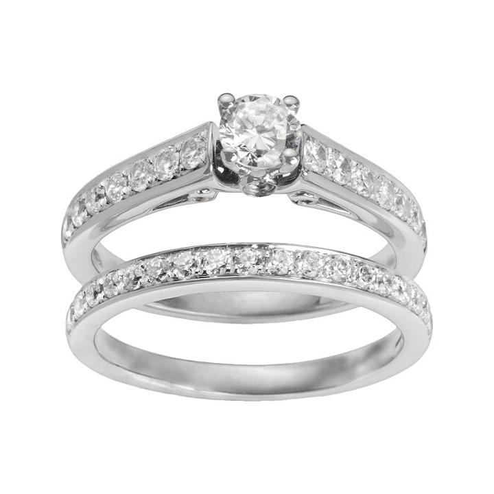 Round-cut Igi Certified Diamond Engagement Ring Set In 14k White Gold (1 Ct. T.w.), Women's, Size: 7.50