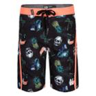 Boys 4-7 Hurley Toucan, Skulls & Pineapple Board Shorts, Size: 4, Black