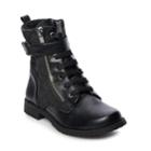 Rachel Shoes Kirsten Girls' Combat Boots, Size: 2, Grey (charcoal)
