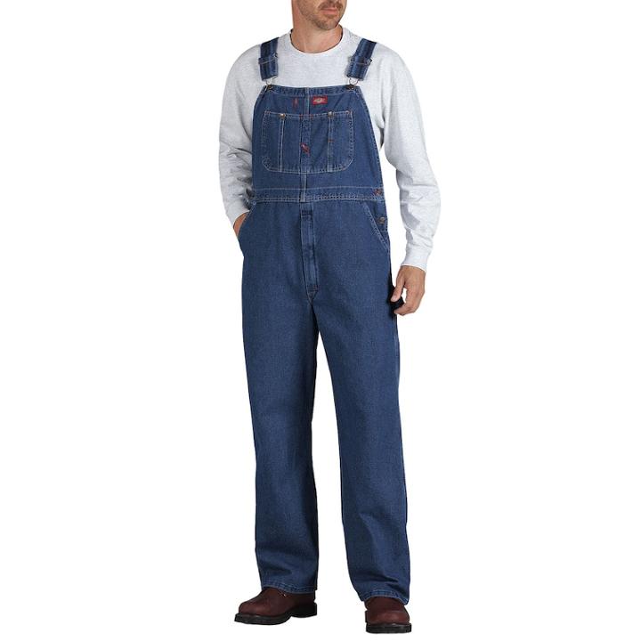 Men's Dickies Regular-fit Stonewashed Bib Overalls, Size: 40x32, Red Overfl
