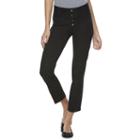 Juniors' Candie's&reg; Button Front Straight-leg Crop Pants, Girl's, Size: 3, Black