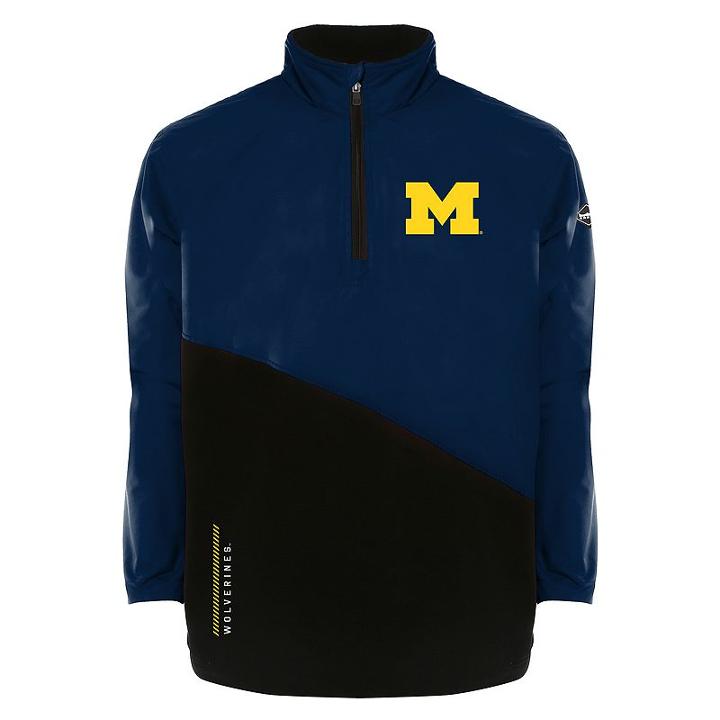 Men's Franchise Club Michigan Wolverines All-cover Pullover, Size: Small, Blue (navy)