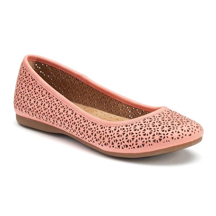 Croft & Barrow&reg; Women's Ortholite Cutout Ballet Flats, Size: 6, Med Pink