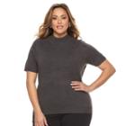 Plus Size Napa Valley Sleeveless Mockneck Sweater, Women's, Size: 1xl, Grey (charcoal)