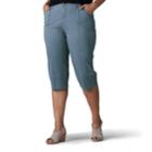 Plus Size Lee Lyric Twill Skimmer Capris, Women's, Size: 16 - Regular, Dark Blue