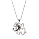 1/4 Carat T.w. Diamond Sterling Silver & 18k Gold Over Silver Elephant Pendant Necklace, Women's, Size: 18, White