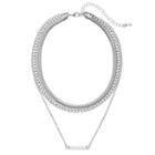 Mudd&reg; Bar Layered Chain Choker Necklace, Women's, Silver