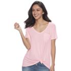 Juniors' So&reg; Oversized Pocket Tee, Teens, Size: Small, Light Pink